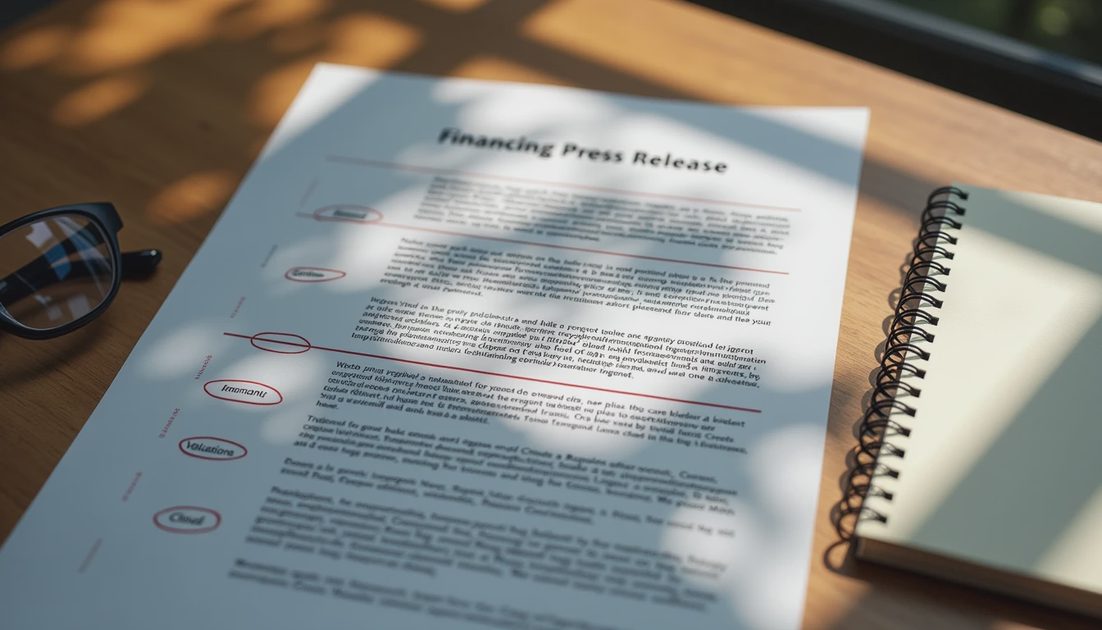 Annotated AI company valuation analysis on a funding press release