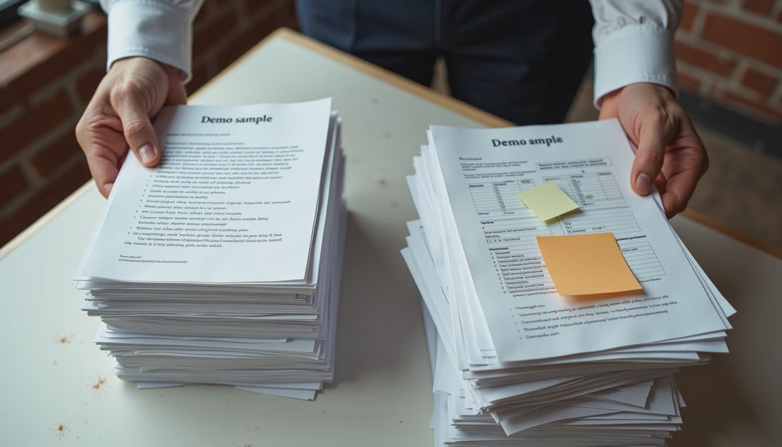 Curated demo files compared with messy real business tickets